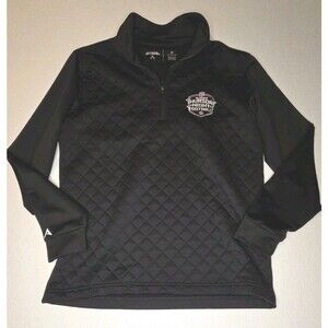 Antigua Quarter-Zip M Pullover  Black Thursday Night Football Logo Quilted Front